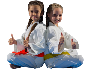 two karate students with thumbs up