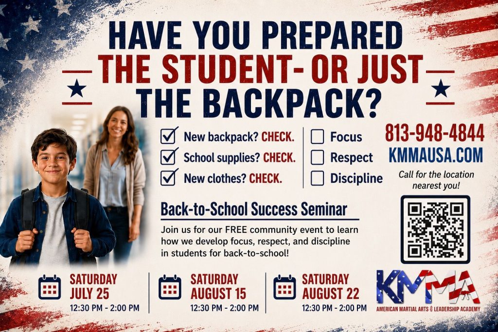 Graphic showing the Back to School Seminar information that is being held on July 25, August 15, August 22